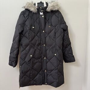 NWT Polo Ralph Lauren Women's Faux-Fur-Trim Hooded Down Coat Jacket Zip Medium